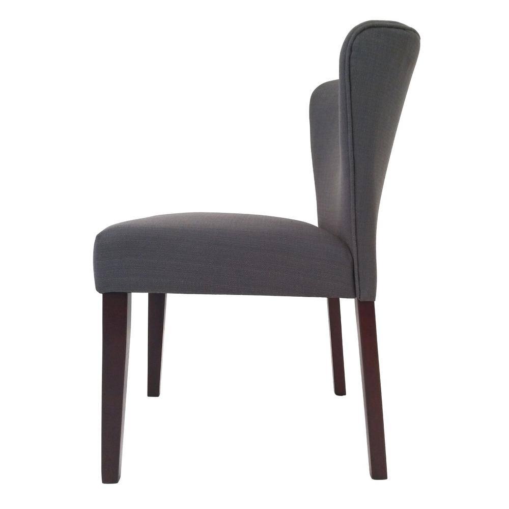 Cambodia Grey Upholstered Solid Wood Dining Chair - set of 2