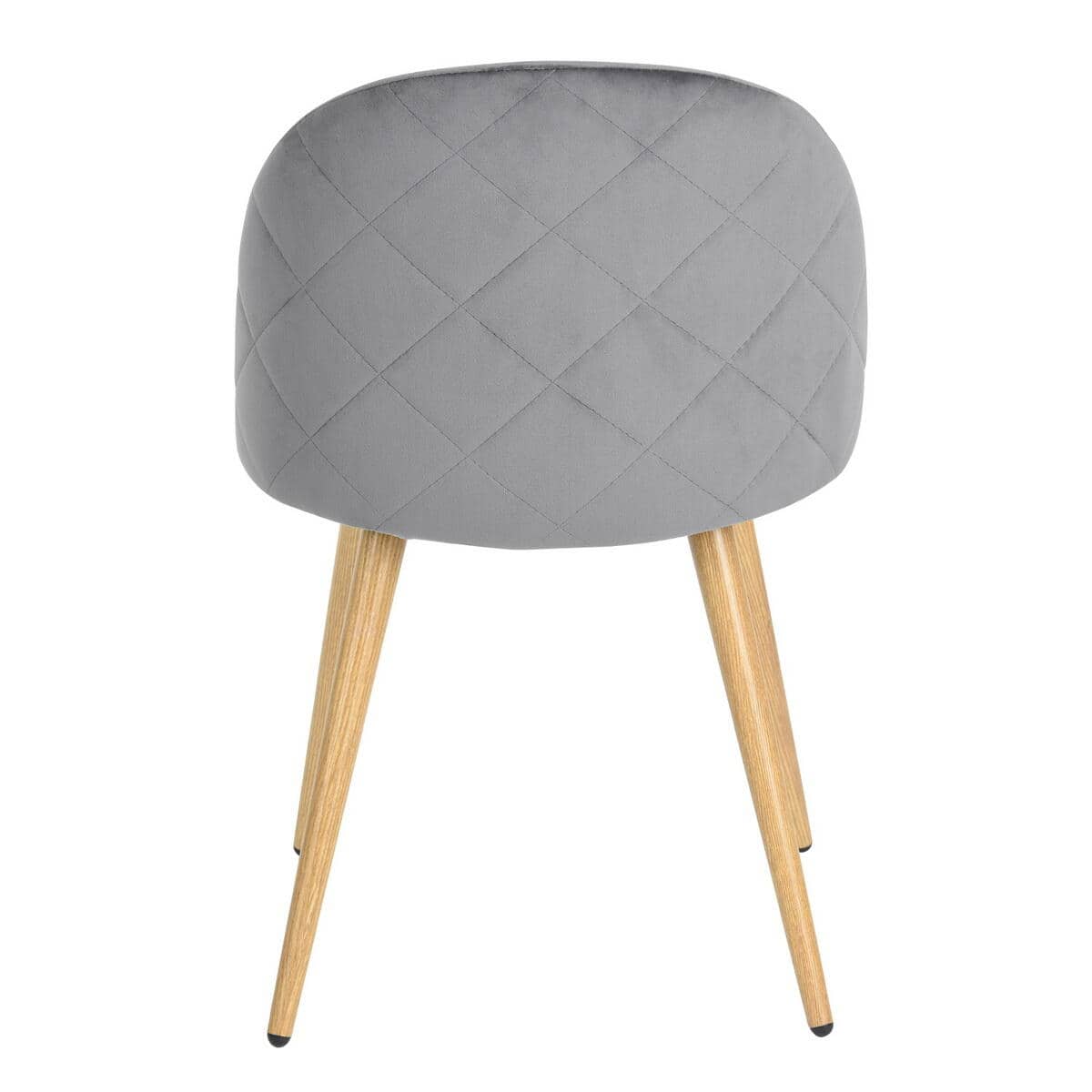 Set of 2, Zomba Dining Chair - Velvet Grey with Metal Leg