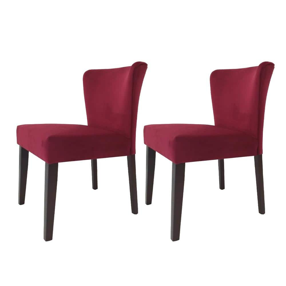 Cambodia Merlot Upholstered Solid Wood Dining Chair - set of 2