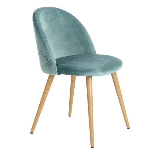 Set of 1, Zomba Dining Chair - Velvet Aqua