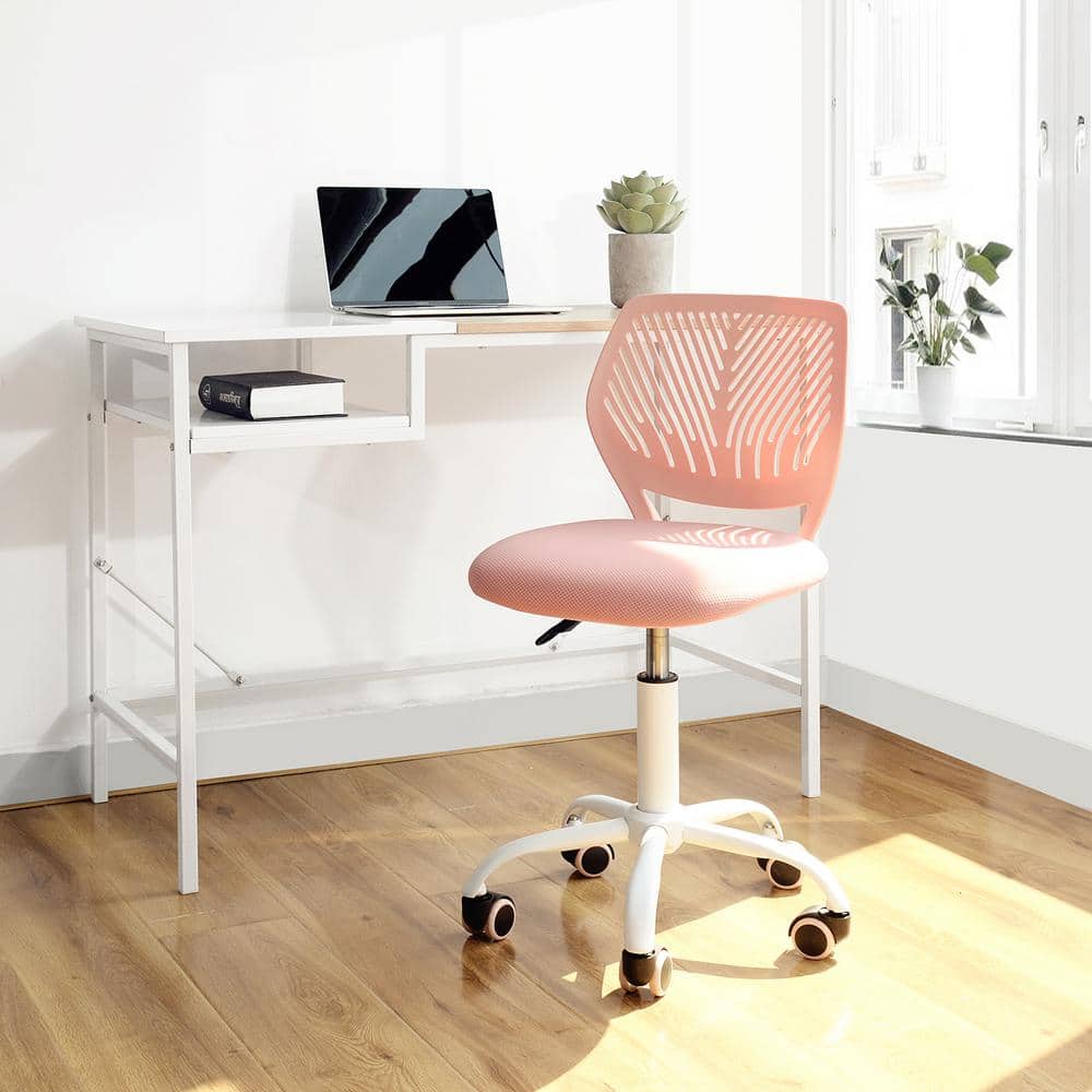 Set of 39, Carnation Pink Middle Back Mesh Seat Swivel Task Chair with Adjustable Height