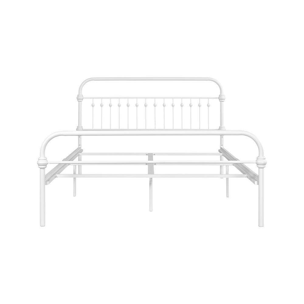 Set of 9, Gobert White Metal Standard Twin Platform Bed Foundation with Headboard
