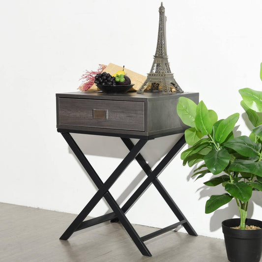 Set of 22, Pizarro 18.9 in. Black Rectangular MDF End Table with Drawer