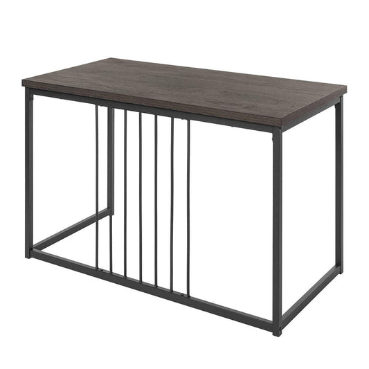 Set of 1, ZEN Computer Desk 47.2 in. W Brown Metal Frame MDF Wood