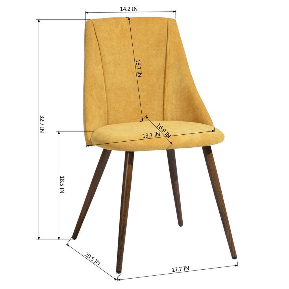 Set of 22, Smeg Dining Chair - Velvet Yellow