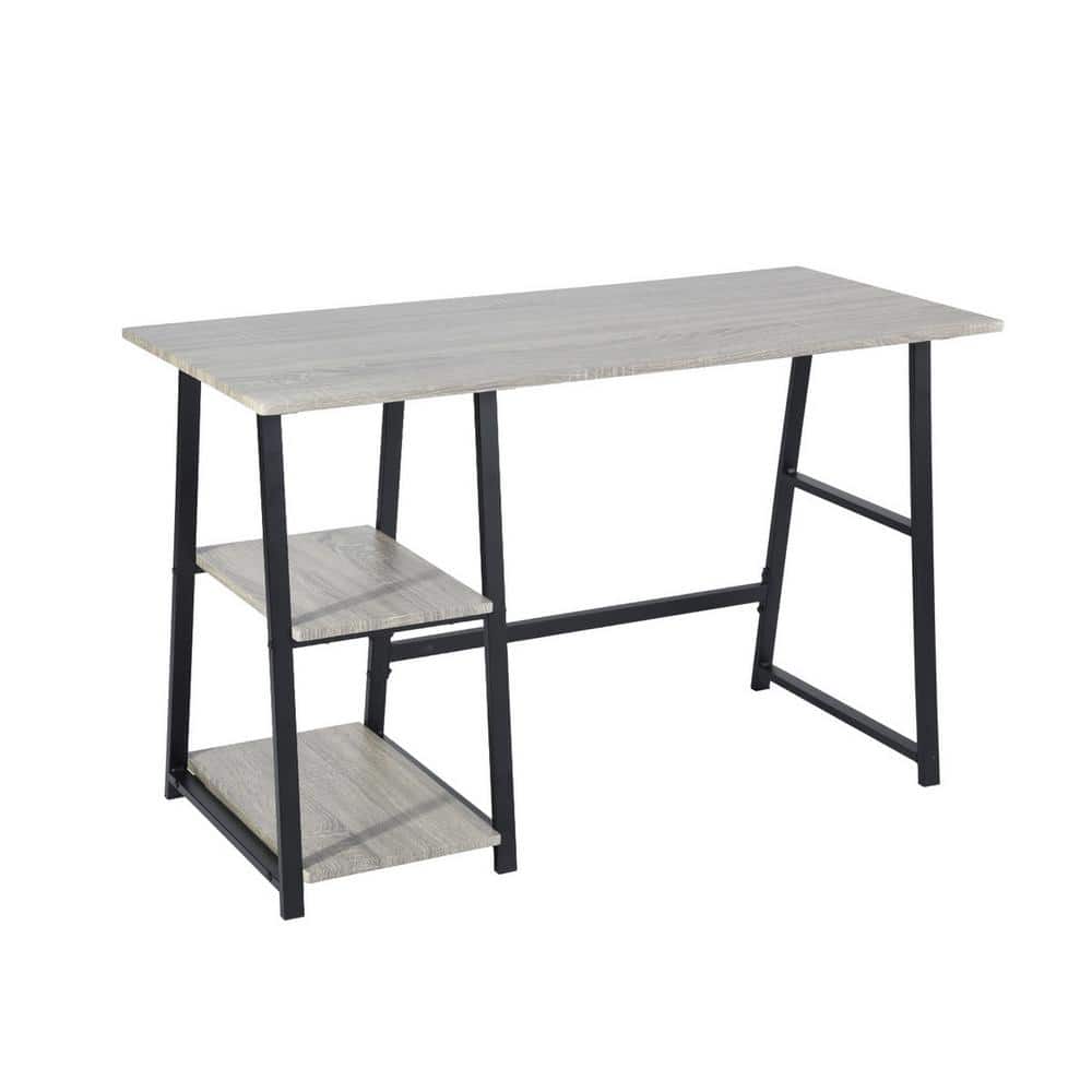 MCGHEE Computer Desk Grey with 2-Shelves 120cm