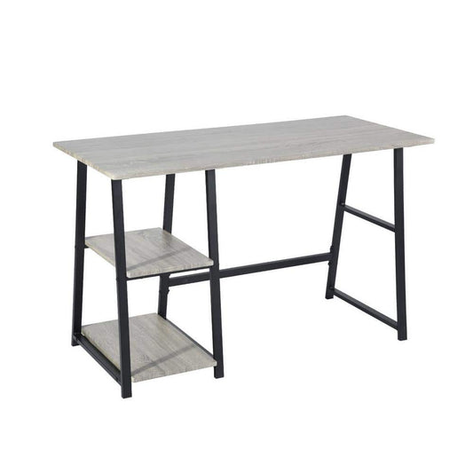 MCGHEE Computer Desk Grey with 2-Shelves 120cm