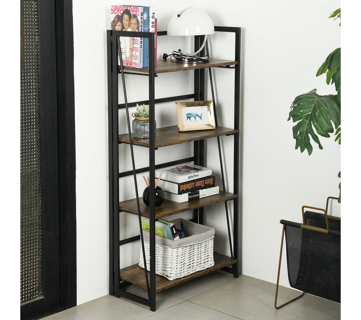 Set of 19, Backer Shelves - Beech Mdf with Black Metal Frame
