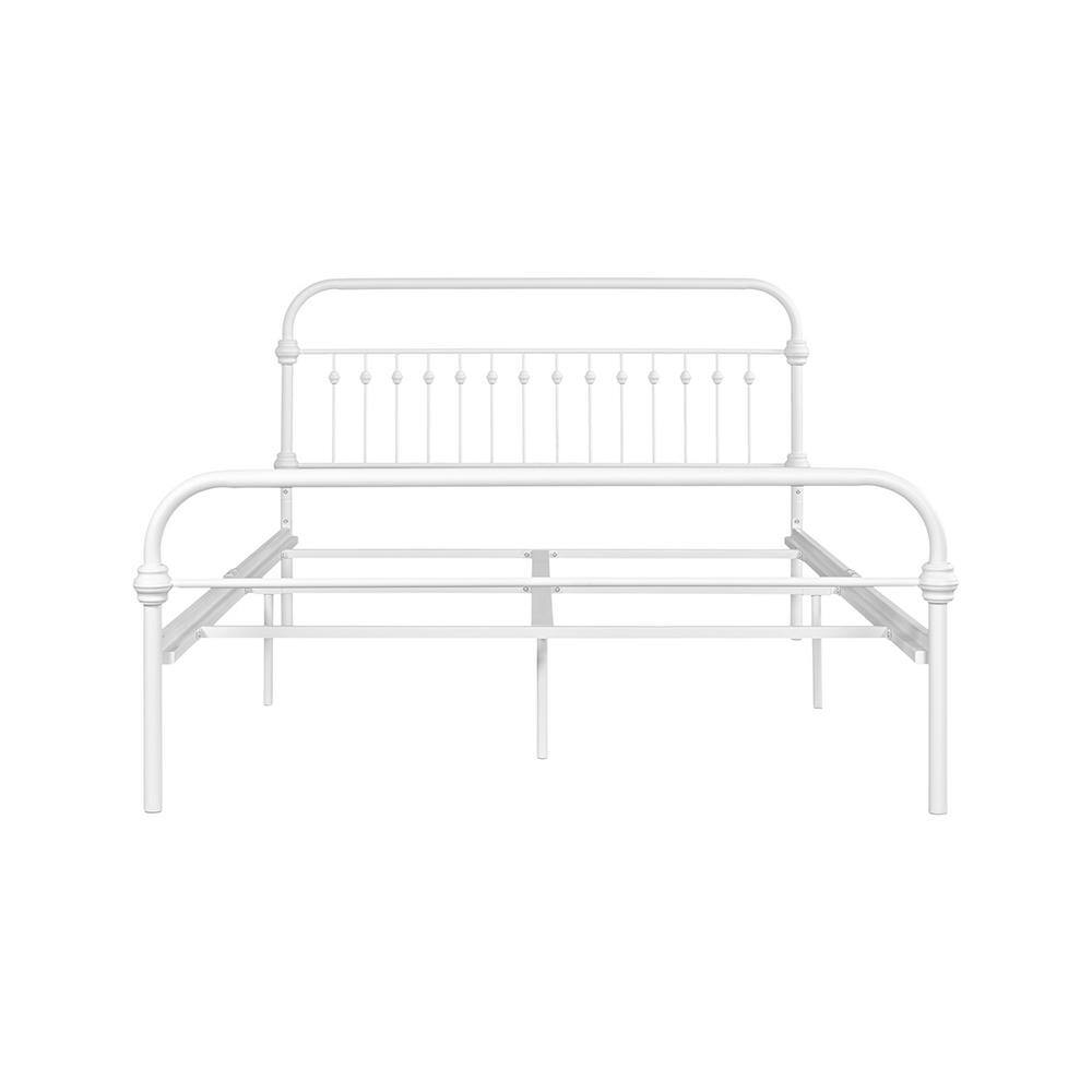 Gobert White Metal Standard Twin Platform Bed Foundation with Headboard