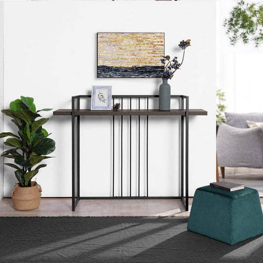 Set of 26, Zen 47.2 in. Brown Rectangular MDF Console Table
