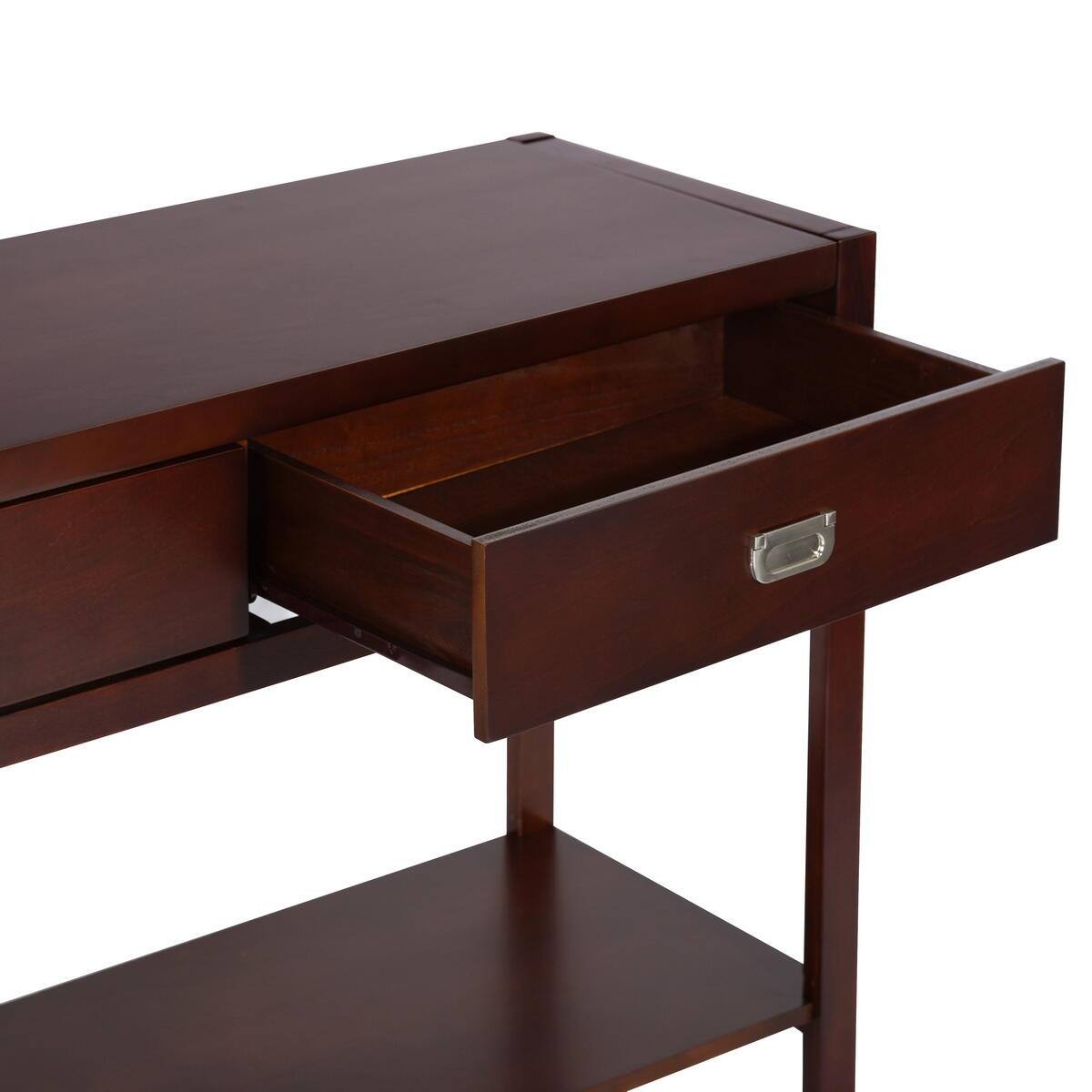 Set of 8, Bianca 44.3 in. Brown Rectangle Manufactured Wood Console Table