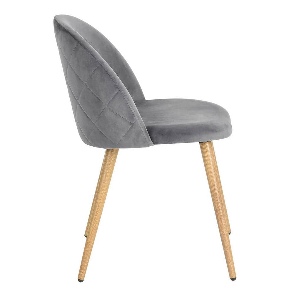 Set of 24, Zomba Dining Chair - Velvet Grey with Metal Leg