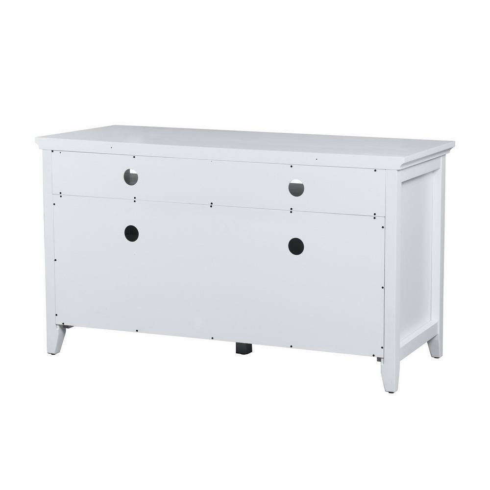 Set of 5, Taneka 48 in. White TV Stand Fits TV's Up To 58 in