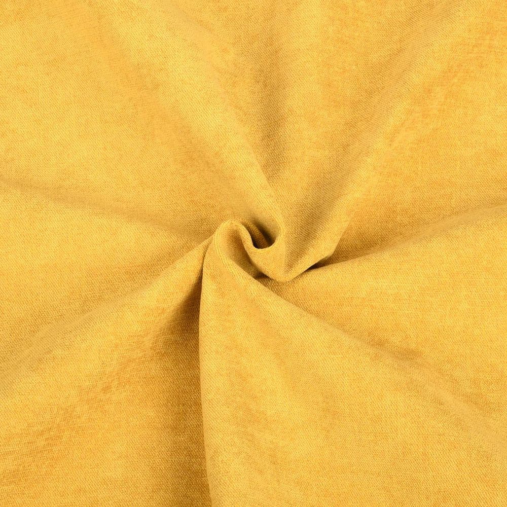Set of 4, SCARGILL Dining Chair - Fabric Yellow with Golden Metal Leg