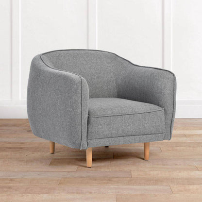 Cynric Dark Gray Fabric Upholstered Arm Accent Barrel Chair