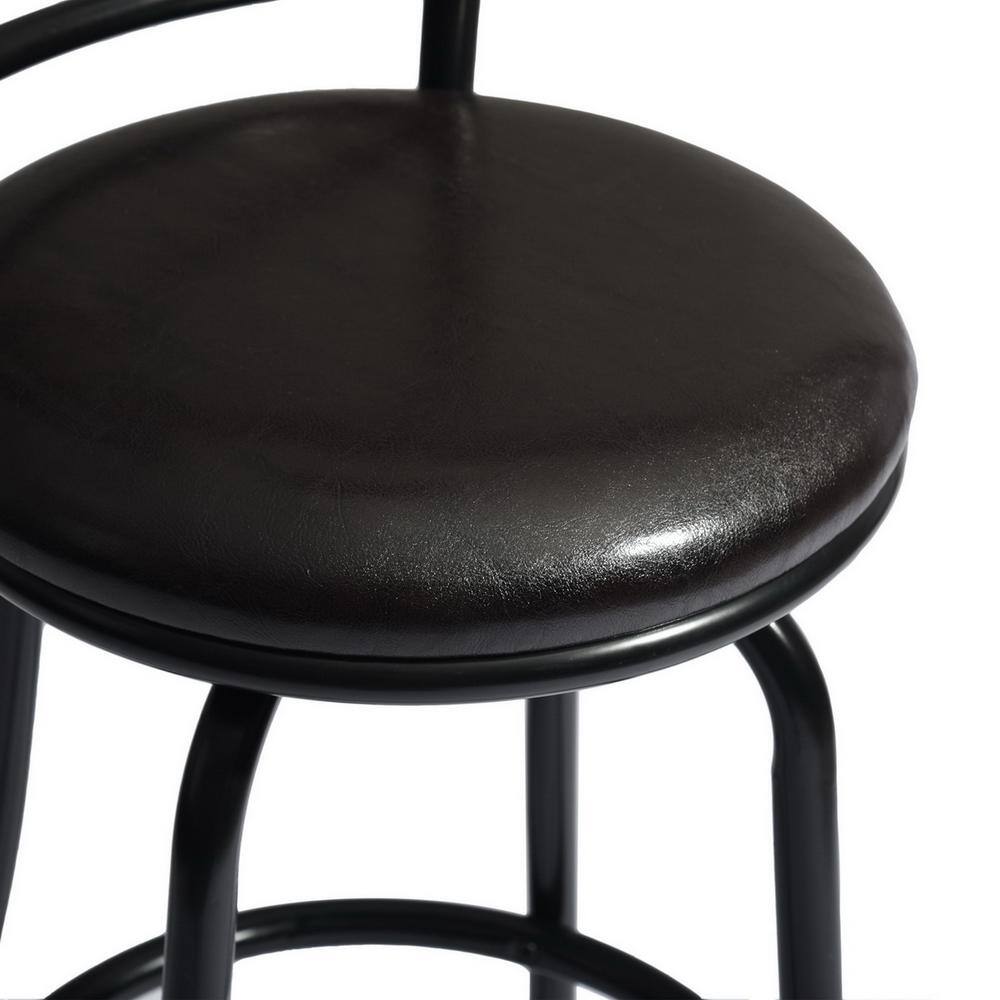 Set of 26, Bailan 29 in. Black High Back Metal Frame Swivel Bar Stool With Faux Leather Cushioned Seat