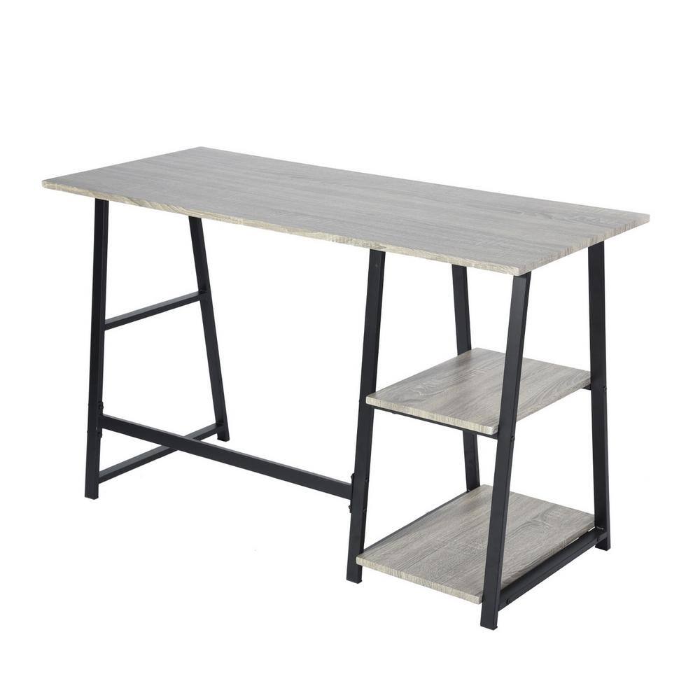 Set of 16, MCGHEE Computer Desk Grey with 2-Shelves 120cm