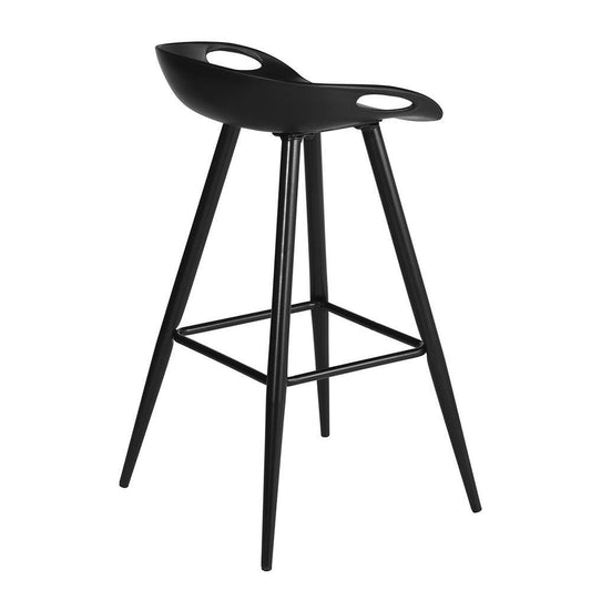 Fiyan 32.3 in. Bronze Metal Frame Low Back Retro Style Bar Stool with Black PP Seat - Set of 2