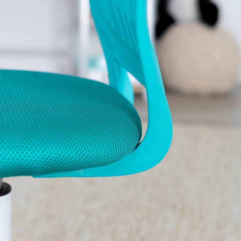 Set of 37, Carnation Turquoise Middle Back Mesh Seat Swivel Task Chair with Adjustable Height