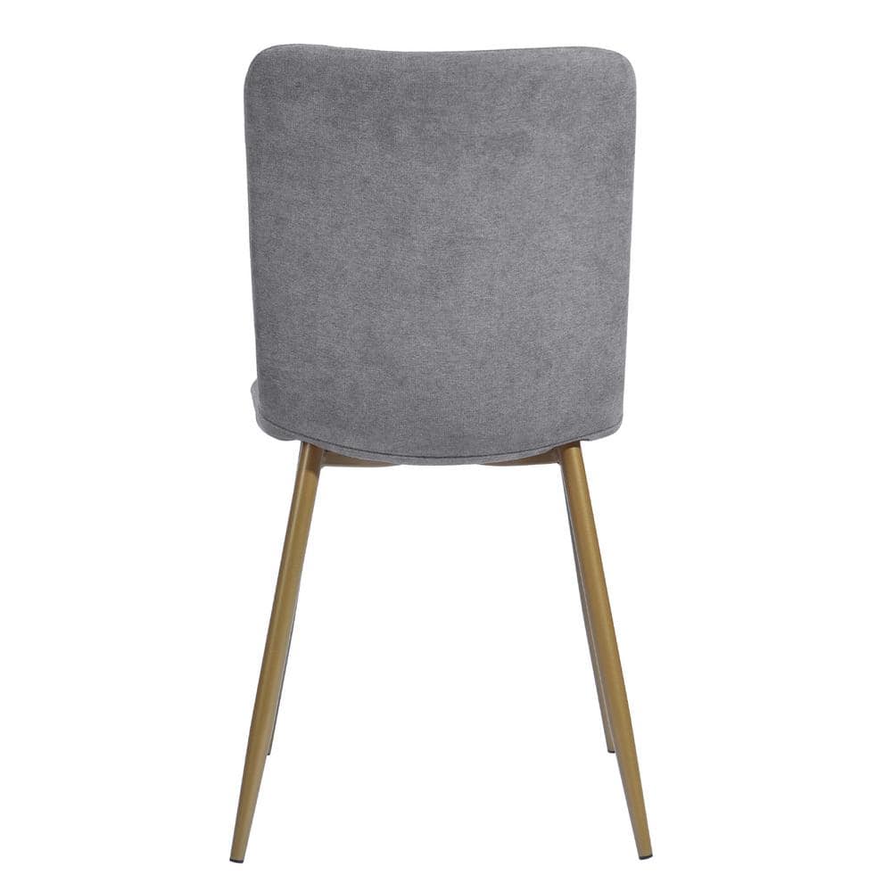Set of 32, SCARGILL Dining Chair - Fabric Dark Grey with Golden Metal Leg
