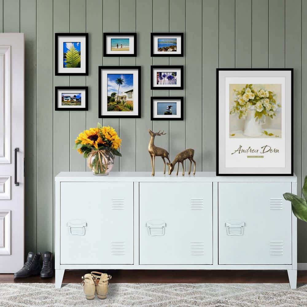 Set of 12, MATAPOURI HD-MATAPOURI White Accent Cabinet with 3-Door Metal File Locker