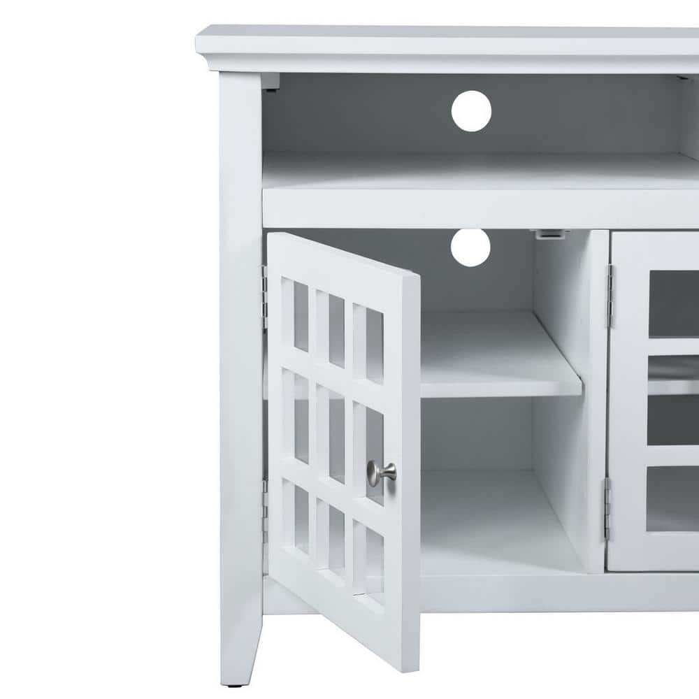 Set of 5, Taneka 48 in. White TV Stand Fits TV's Up To 58 in