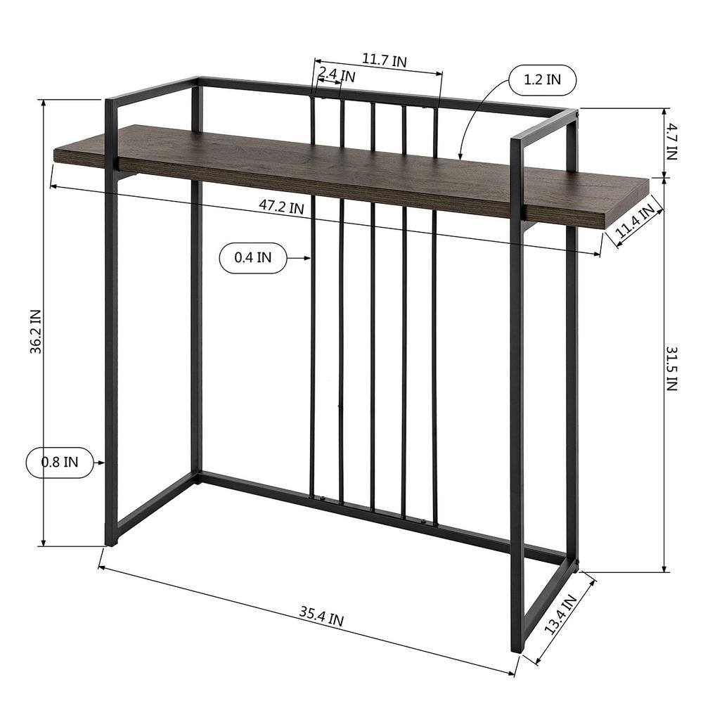 Set of 26, Zen 47.2 in. Brown Rectangular MDF Console Table