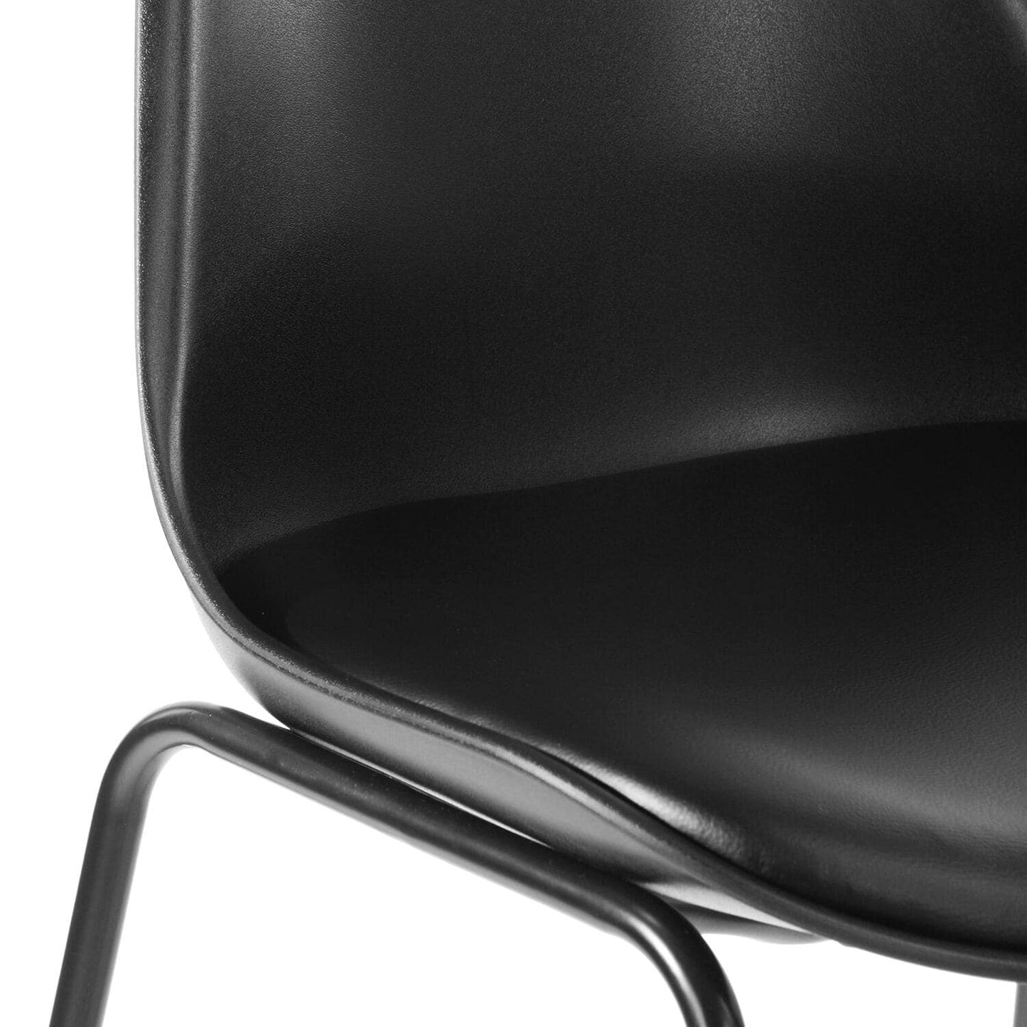 Set of 20, Russ 28 in. Black Low Back Metal Frame Bar Stool with Faux Leather Cushion Seat