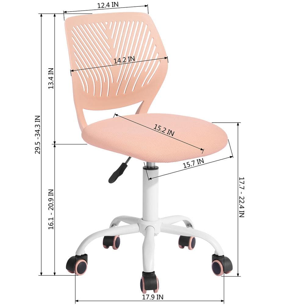 Set of 39, Carnation Pink Middle Back Mesh Seat Swivel Task Chair with Adjustable Height