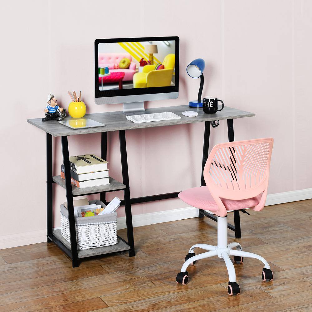 Set of 39, Carnation Pink Middle Back Mesh Seat Swivel Task Chair with Adjustable Height