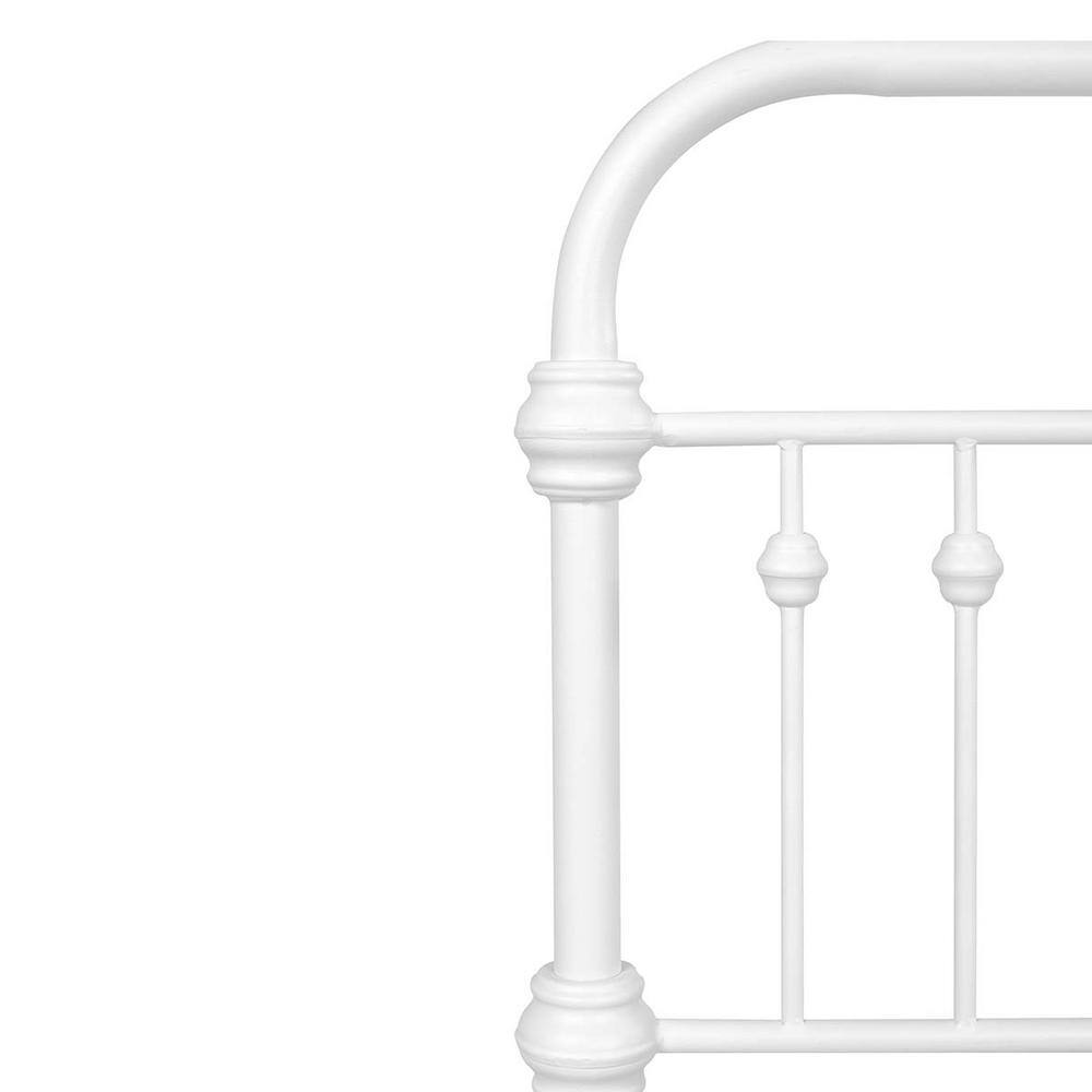 Set of 9, Gobert White Metal Standard Twin Platform Bed Foundation with Headboard