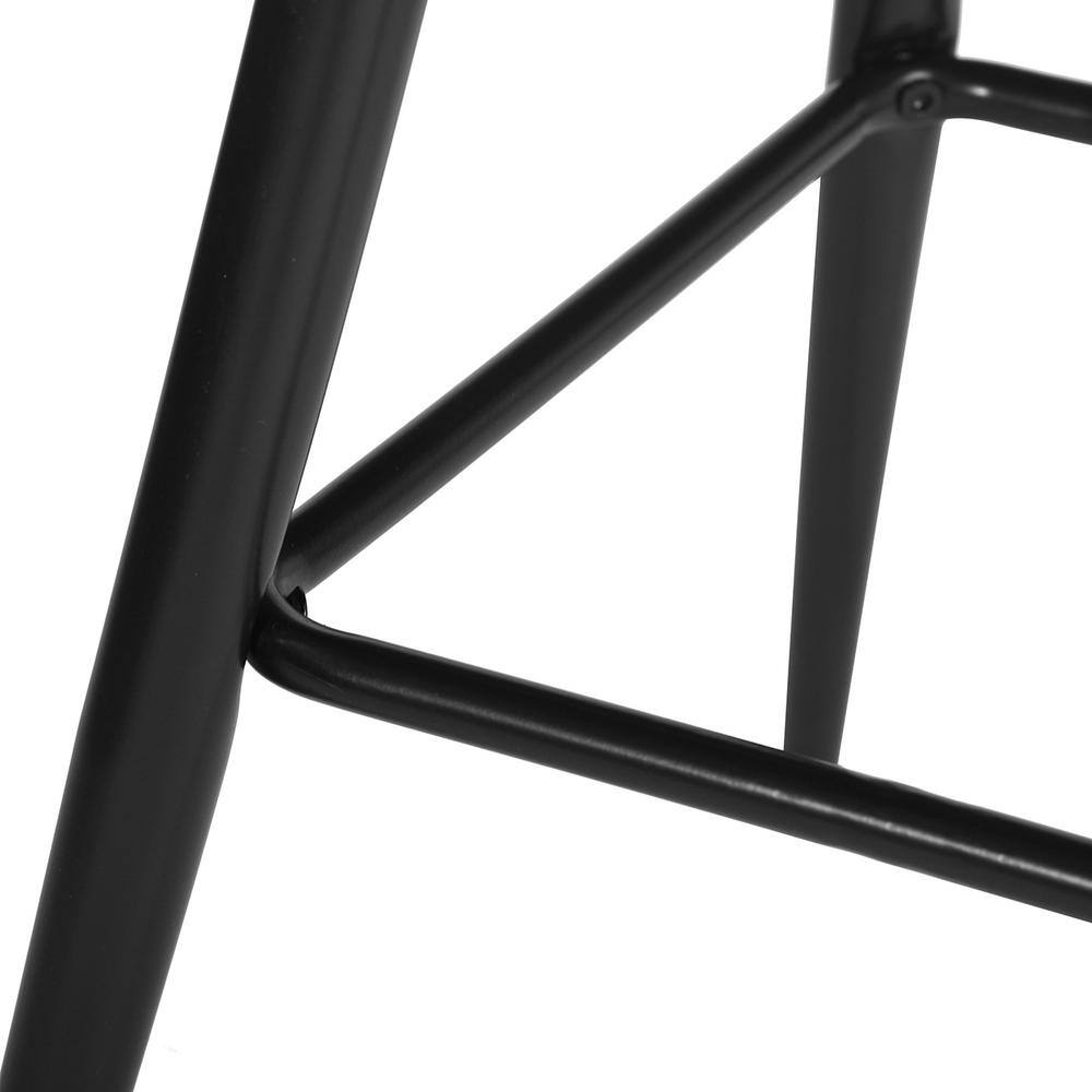 Fiyan 32.3 in. Bronze Metal Frame Low Back Retro Style Bar Stool with Black PP Seat - Set of 2