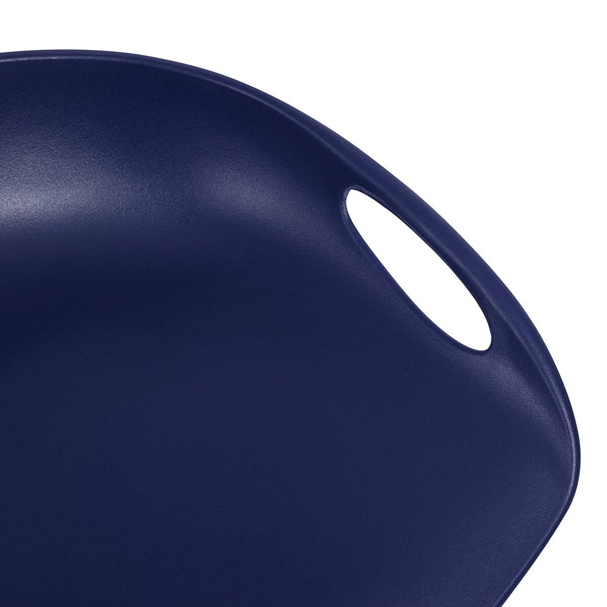 Fiyan 24 in. Navy Backless Counter Stool with Plastic Seat - Set of 2
