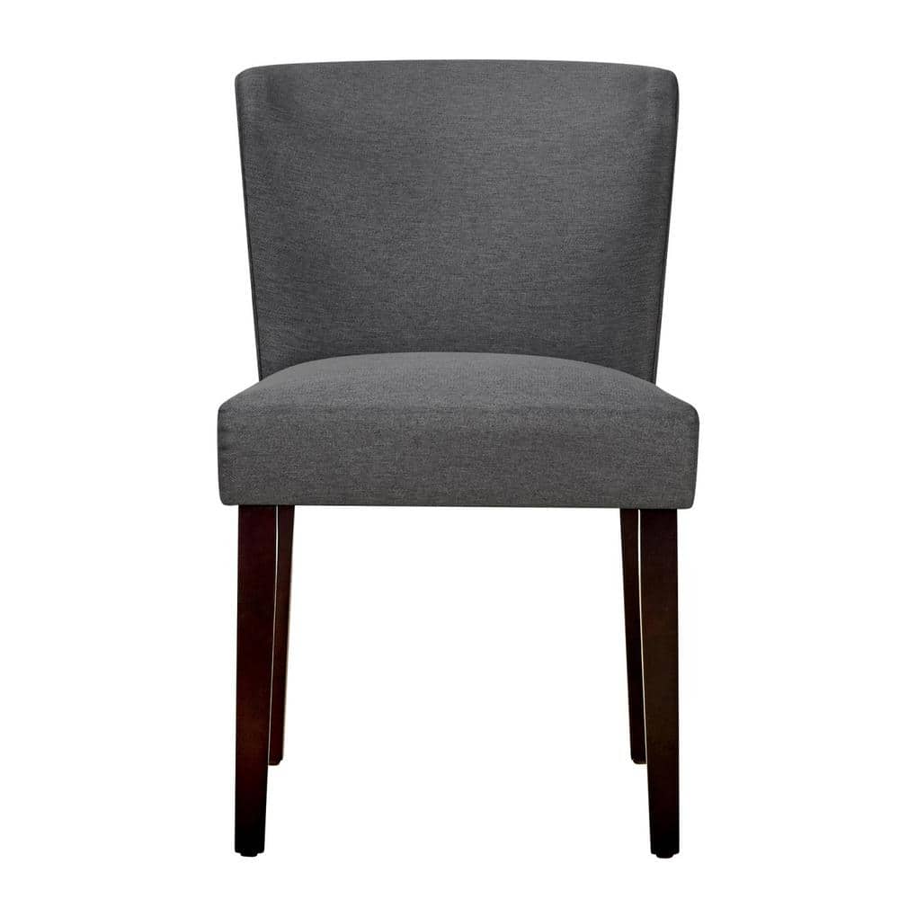 Set of 8, Cambodia Grey Upholstered Solid Wood Dining Chair