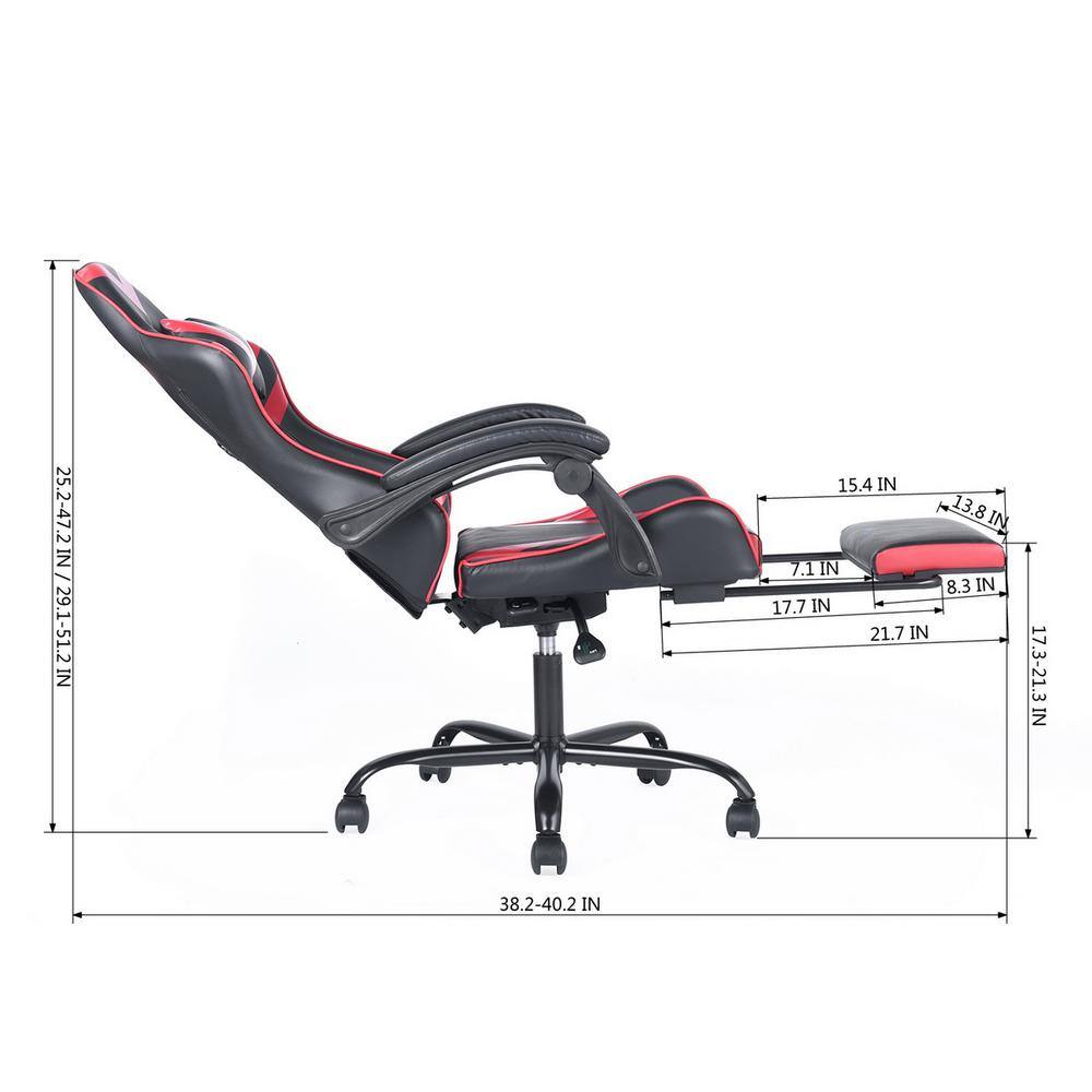 Attic Black Red Ergonomic Video Gaming Chair