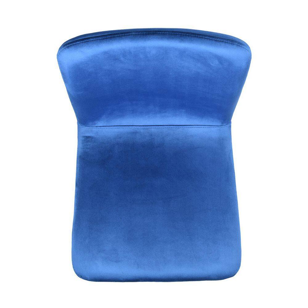 Set of 4, SCARGILL Dining Chair - Velvet Blue with Black Metal Leg