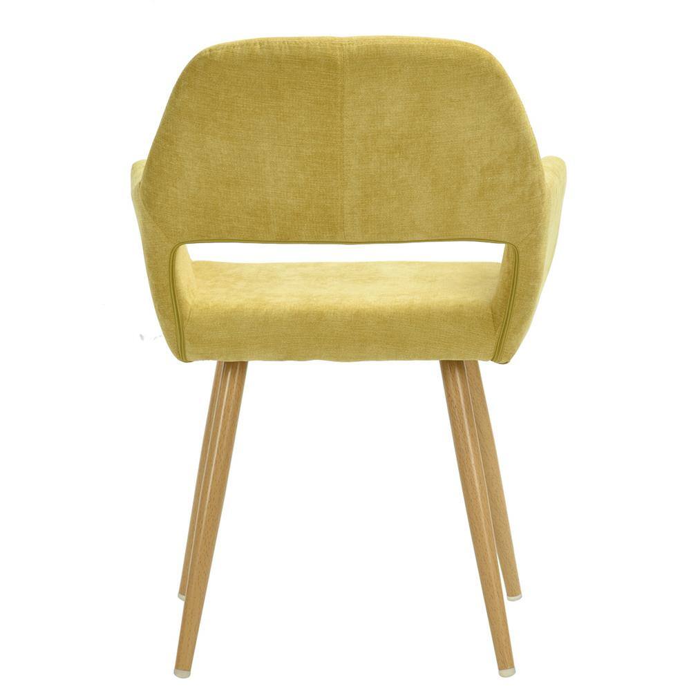 Set of 11, CROMWELL Dining Chair - Velvet Yellow with Metal Leg