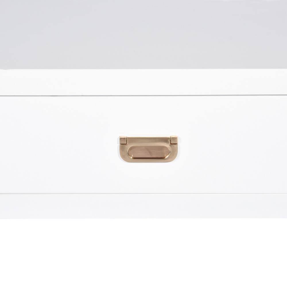 Set of 8, Bianca 44.3 in. White Standard Rectangle Wood Console Table with 2-Drawers