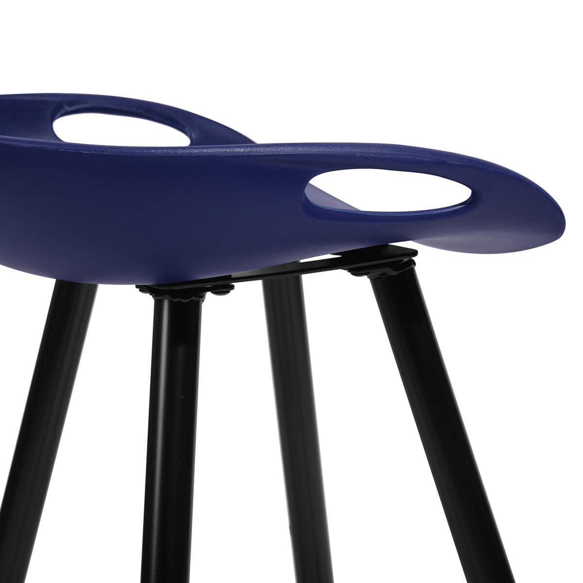 Fiyan 24 in. Navy Backless Counter Stool with Plastic Seat - Set of 2