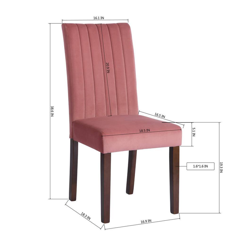 Set of 18, Fawn Pink Velvet Upholstered Dining Chairs