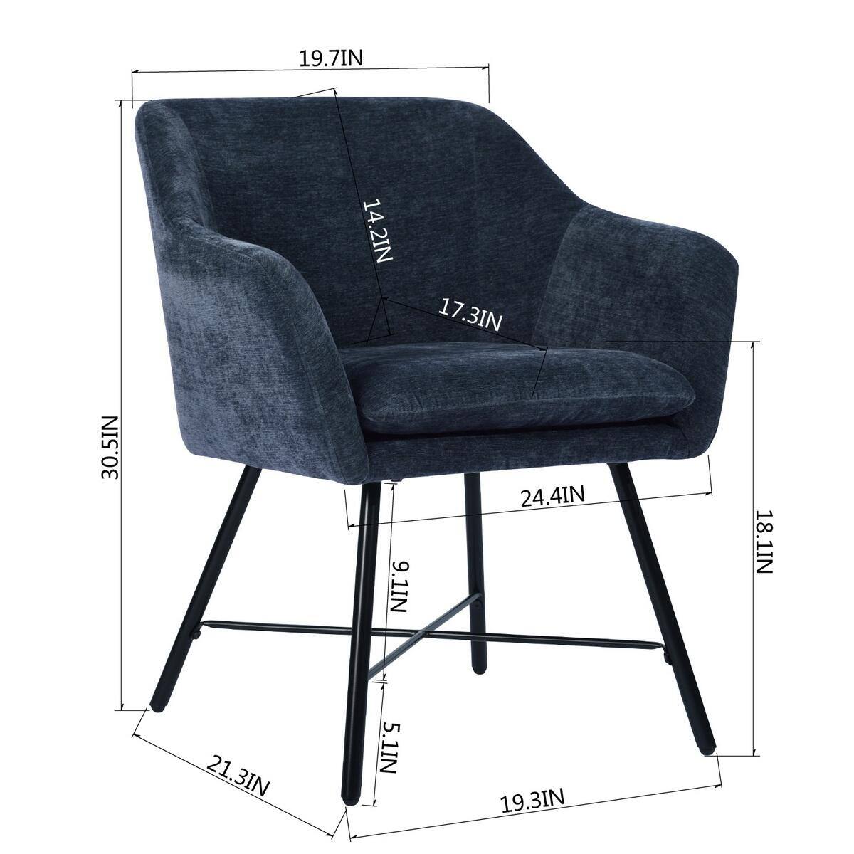 Rekik Dark Blue Armchair - Set of 2