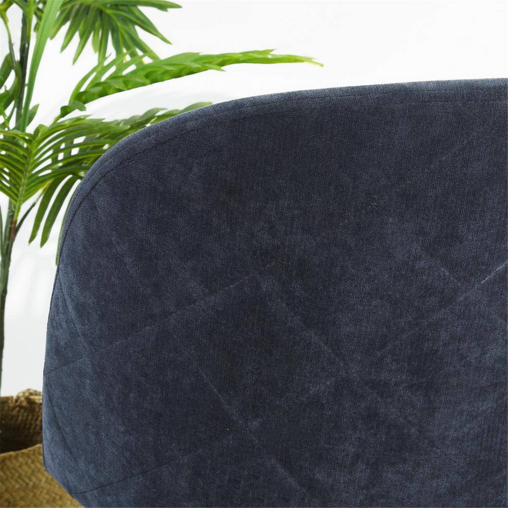 Set of 2, Zomba Dining Chair - Velvet Blue with Black Paintting Leg