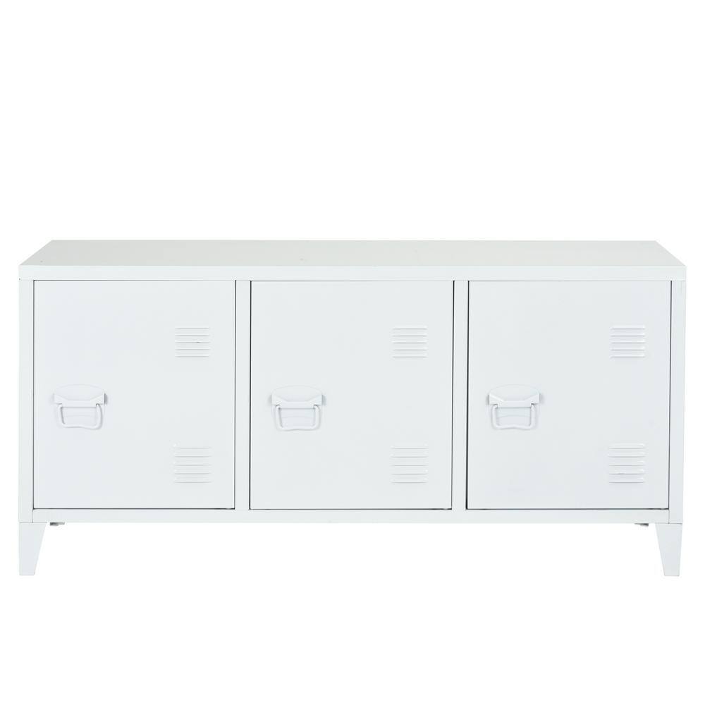 MATAPOURI HD-MATAPOURI White Accent Cabinet with 3-Door Metal File Locker