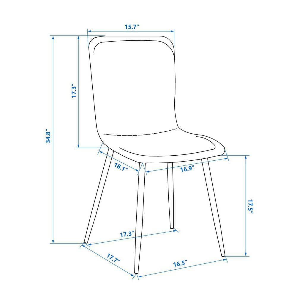 Set of 4, SCARGILL Dining Chair - Velvet Rose with Black Metal Leg