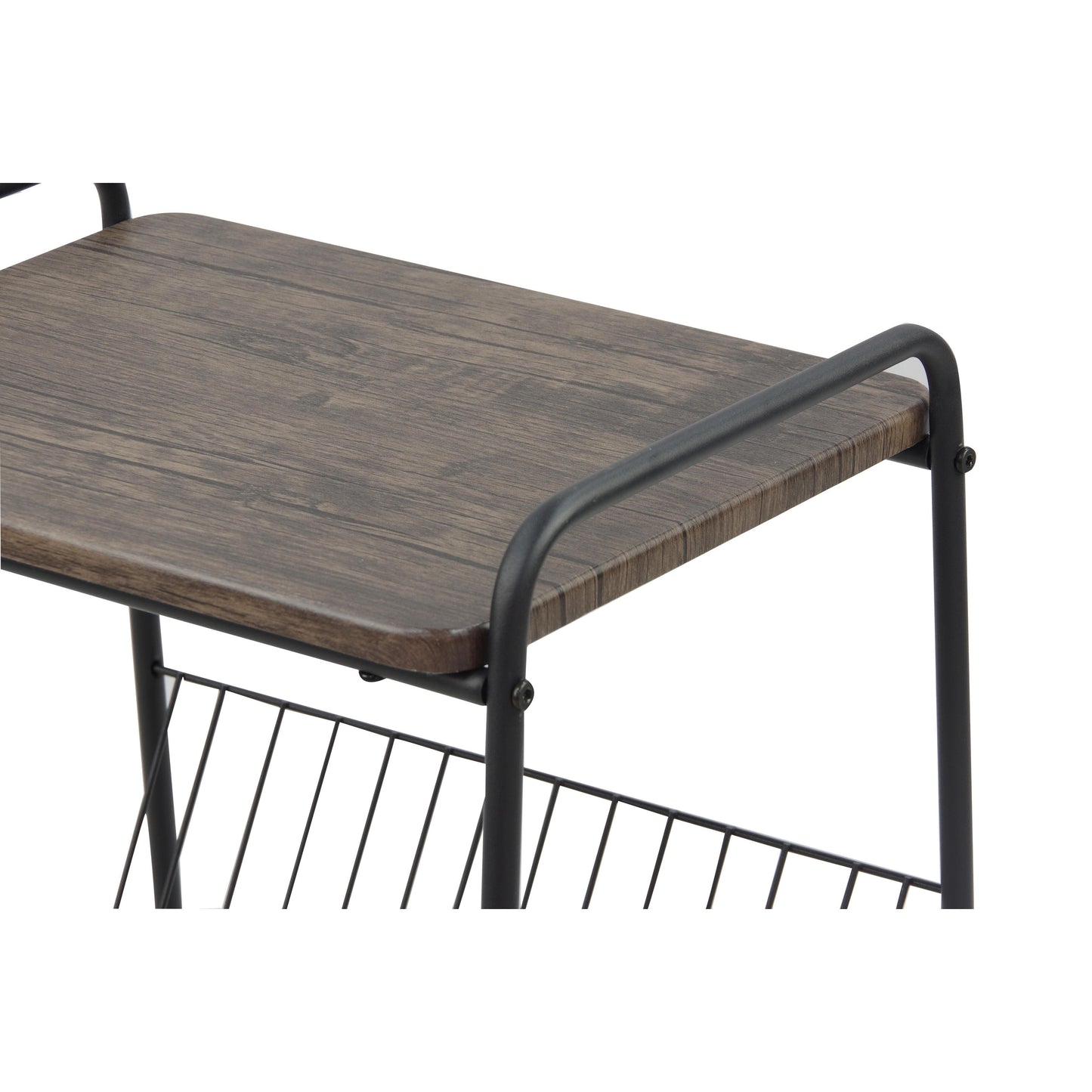 Set of 60, BRISSETT 16.93 in. Brown Rectangle Wood Coffee Table with Metal Leg