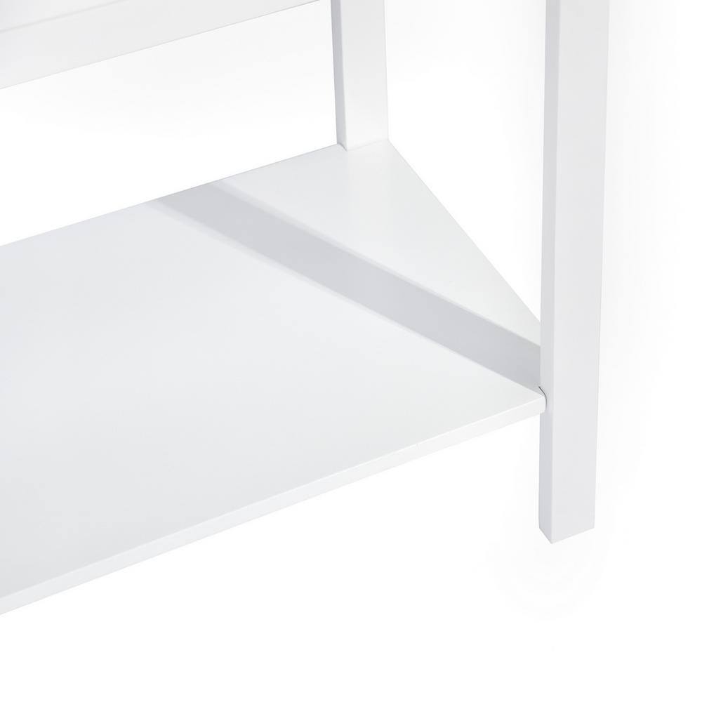 Set of 8, Bianca 44.3 in. White Standard Rectangle Wood Console Table with 2-Drawers