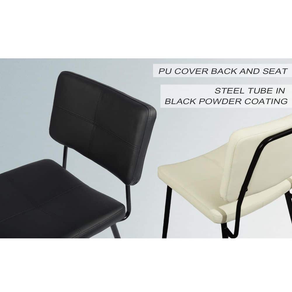 Karomi Black Faux Leather Upholstered Dining Chairs - Set of 2
