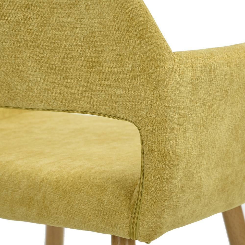 CROMWELL Dining Chair - Velvet Yellow with Metal Leg