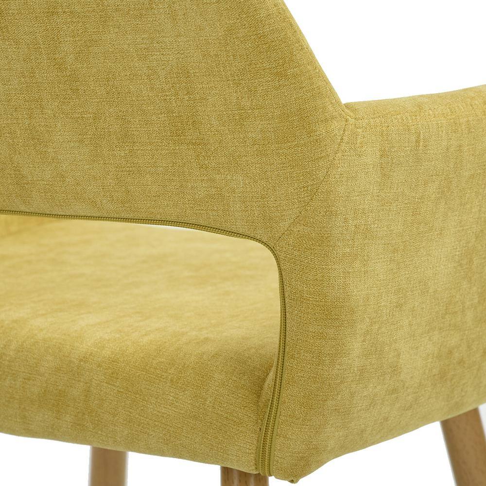 Set of 11, CROMWELL Dining Chair - Velvet Yellow with Metal Leg
