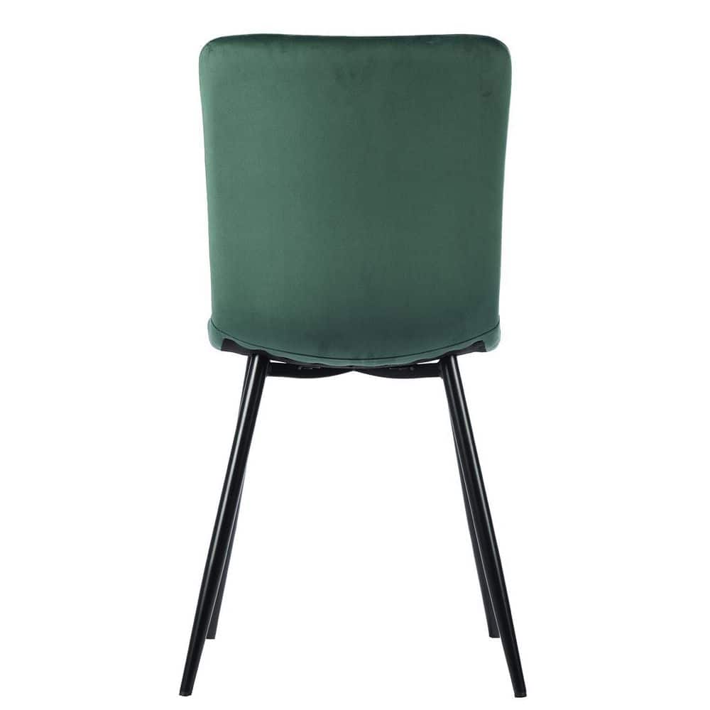 Set of 32, SCARGILL Dining Chair - Velvet Green with Black Metal Leg